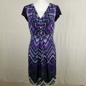 Dress Barn jersey cap sleeve v neck dress sz 10